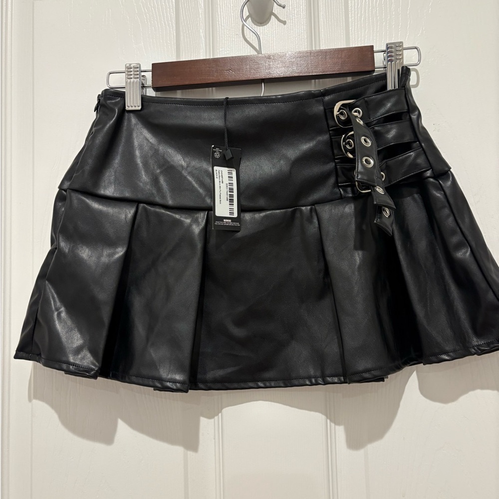 PrettyLittleThing Black Faux Leather Mini Skirt